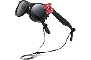 RIVBOS Gummi Sonnenbrille kinder Polarisierter UV400 Schutz Flexiblem Brille mit Riemen Jungen Mädchen Baby und Kinder Alter 3-10 RBK002-1