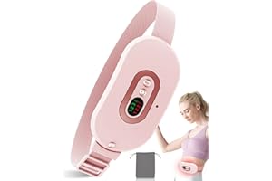 OVIFM Menstrual Heating Pad Rechargeable-Portable Period Cramp Heat Pad with 3 Heat Levels and Vibration Massage Modes for Back and Stomach Pain Relief,Best Pink Wrap Belt Machine for Women Teens Girl Gift