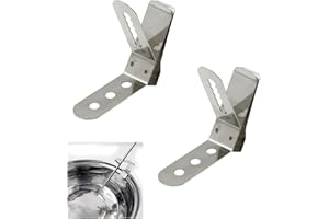 N-D Thermometer Clip Bratenthermometer Klammern Temperaturfühler- Edelstahl Universal Halter Temperaturfühlers Halterung für Grill BBQ Raucher Ofen Temperatur Monitor, 2 Stück, Silber
