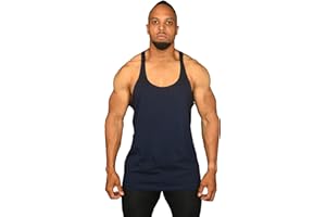 DECISIVE FITNESS 100% Cotton Sleeveless Gym Stringer Vest Tank Top Running Vest with Y Back Racerback for Men l 100% Cotton Stringer