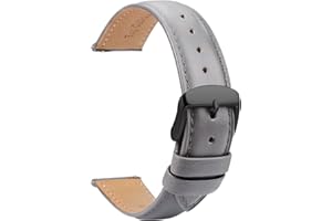 TStrap Montres Bracelets Cuir 20mm - Remplaçable Souple Marron à Dégagement Rapide - Bracelet de Montre intelligente pour Hommes Femmes avec Boucle à Ardillon - 14mm 16mm 18mm 19mm 21mm 22mm 23mm 24mm