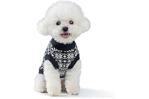 NUCSOMEOLE Puppy Jumper & Knitted dog Sweater - Soft Warm Cat and Dog Jumper for Small and Medium Sized Dogs such as Chihuahua & Yorkshire Terrier, Warm Winter Dog Sweaters for Small Dogs & Cat Winter Coat.(L)