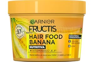 GARNIER Fructis Hair Food Banana Mascarilla 3 en 1 Nutritiva 400 ml para Cabello Seco