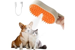 NGUIT Cat Steam Brush 3 in 1 Dog Defur Comb Xmas Gifts Rechargeable Multifunctional Self-Cleaning Spray Massage Comb Pet Shedding Grooming Brush Eliminate Flying Long/Short Hair for Kitten Rabbit