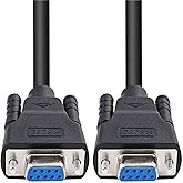 DTech DB9 RS232 Serial Null Modem Cable Female to Female Full Handshaking 7 Wire Crossover for Data Communication 0.5M