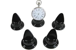 INKWELLINSERTS Job lot 5 x Mini Black Ceramic Pocket Watch Stands, Watch Display Stands.