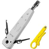 VCE G602 Herramienta de Impacto Punch Down RJ45, Herramienta de Inserción LSA Krone, con Cortador y Pelacable Integrado para 