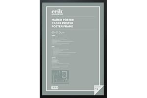 Grupo Erik Marco póster negro - Marco 61x91,5cm - Marco negro │ Marco para cuadros - Marco madera negro - Ideal para Láminas, Pósters, Cuadros y Decoración hogar