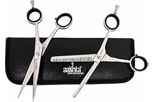 aashta® kit forbici professionali per sfoltire e tagliare i capelli parrucchiere con custodia 5,5 Pollici