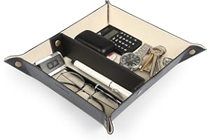 Londo - Vide Poche en Cuir - Boîte de Rangement Pratique pour Portefeuilles, Montres, Clés, Pièces de Monnaie, Téléphones Cellulaires et Équipement de Bureau