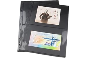 MUROAD Pagine per timbri per raccoglitore di francobolli, 10 fogli a 2 righe per pagine di francobolli da collezione, confezione professionale (2 righe)