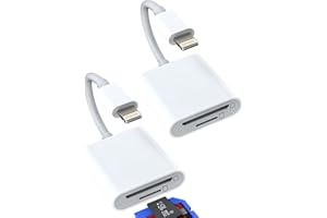 ZOYUZAN Lightning a Micro SD Card Reader Adaptador Lector de Tarjetas SD (2Pack)Para Apple iPhone 14 13 12 11 Pro Max 7 8 Plus Para iPad Air Accesorios Lector Compact Flash Cable Conector Memory Stick Adapter