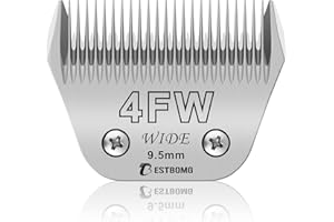 BESTBOMG Cuchillas extraíbles de 4FW de Ancho para el Cuidado de Perros,compatibles con cortapelos Heiniger/Moser Max45/Andis/Oster A5,Longitud de Corte 3/8 Pulgadas (9,5 mm)