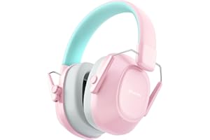 iClever Ochronniki uszu dla dzieci, SNR 29 dB, ochrona uszu, redukcja szumów, autyzm, pomoc w koncentracji, słuchawki do fajerwerków i koncertów, różowe