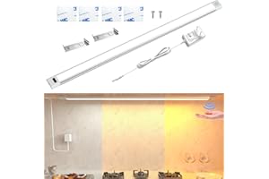 ‎HENSAM Hensam LED Unterbauleuchte Küche, 60cm Dimmbare LED Schrankbeleuchtung mit Sensor,Handwelle aktiviert,Lichtleiste unter dem Schreibtisch für Küche,Schrank,Vitrinen,Abstimmbare Farbe 2700K bis 6000K