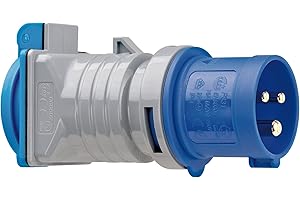 Brennenstuhl Adaptateur avec fiche électrique CEE P17 vers Prise de Courant avec clapet à Fermeture Automatique