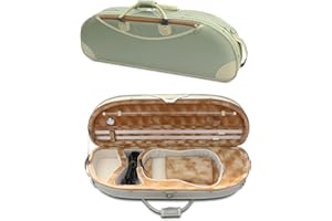 WUQIMUSC Violin Case 4/4 Full Size Nylon Oxford Lightweight box Adjustable shoulder straps Travel violin case bag (pea green)