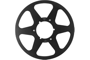 VBESTLIFE Pusta Szpula z taśmą, 1/4 10.5 Cal 6 Otworów Uniwersalna Otwarta Szpula Taśma Dźwiękowa Pusta Szpula, Szpula Odbiorcza ze Stopu Aluminium, do Studer (Czarny)