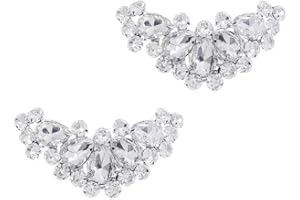 DRERIO Kryształowe klipsy do butów, ze strasu, srebrne, akcesoria do butów, akcesoria do butów dla kobiet, dziewcząt, na wesele, bal absolwentów, imprezę, wysokie obcasy