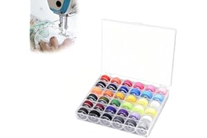 SHENGYIG Canillas Maquina Coser, 36 Piezas Plástico Bobinas de Hilo, 8 mm de Diámetro Interior, Caja Bobinas Hilo Coser 36 Colores, Bobina Máquina de Coser, con Caja Transparente, para Coser, DIY