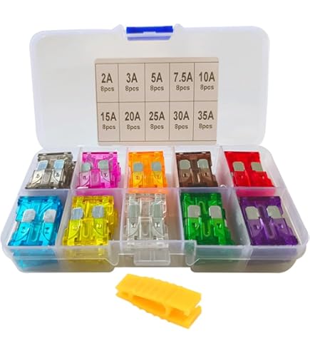 Kit Fusibili Auto In Vetro - 10 Pezzi Assortiti 1A-30A, Diametro 5mm, Lunghezza 20mm, Con Pinza Estrazione