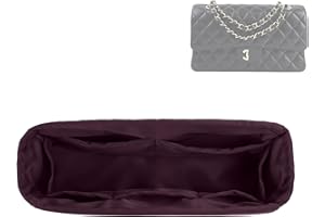 DGAZ Silk Handbag Organizer Insert Fits Chanel CF Classic Flap Handbag，Silky Smooth Handbag Organiser, Luxury Handbag & Purse Shaper (Burgundy, Medium 25)