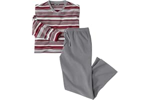 ATLAS FOR MEN - Pyjama Micropolaire pour Homme - Ensemble de Vêtements de Nuit - Disponible en Grandes Tailles