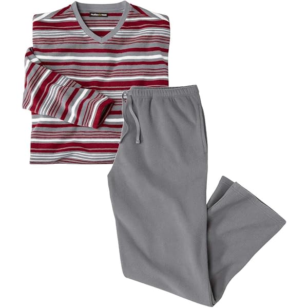 CityComfort Herenpyjama set superzachte fleece 2-delige pyjama