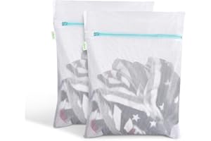 OTraki Bolsa Colada Red Lavadora Grande para Hogar y Hotel con Cremallera de Metal Azul, Saco Lavadora Lavandería para Ropas Delicadas, Abrigo, Vestido, Prendas de Cama, Blanco (40 x 50 cm 2PCS)