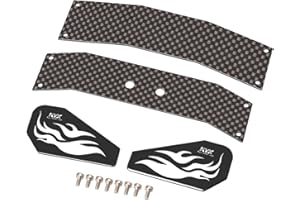 XBERSTAR RC Rear Wing for LOSI 1/16 Mini Buggy RC Double Tail Carbon Fiber Tail Wing for LOSI 1/16 Mini Buggy RC Car Accessory (Black)