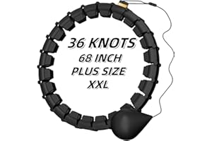 PEIHUODAN 68 Inch 32 Knots Plus Size Infinity Hoop for Adult Weight Loss, 2 In 1 Smart Hula Fitness Hoop with Counter & Detachable Knots, Suitable for Women and Kids