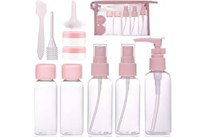 AKOFIC 10 Stück Silikon Reiseflaschen Set, Reiseflaschen Zum BefüLlen mit Kulturbeutel, Reisegröße Behälter BPA-Frei Auslaufsicher NachfüLlbar TSA-Zugelassene für Lotion Shampoo Duschgel SpüLung