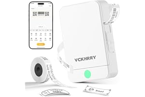 VCKHRRY Mini Etichettatrice Bluetooth Stampante Termica Etichette Adesive Portatile Sticker Maker Ricaricabile Compatibile con i sistemi iOS & Android, Ideale per Casa, Ufficio e Scuola