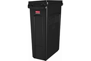 Rubbermaid Commercial Products FG354060BLA Contenedor con Canales de Ventilación, Capacidad de 87 L, Negro
