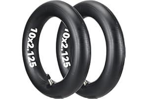Satgoo Camera d'Aria per Monopattino Elettrico 10x2.125, Ultra Spessore, Valvola Diritta Lunga 25 mm, 10 Pollici Camera per Segway Ninebot F25/F30/F65D, ecc., Camera d'Aria per Pneumatici 10x2