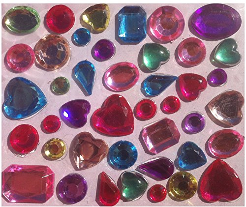 961 Stück Set glitzernde Strasssteine selbstklebend rund + eckig quadratisch bunt rund + mittelgroß in verschiedenen Formen basteln Gltzersteine Schmucksteine viereckig Strass Steine zum Verzieren von CRYSTAL KING - 2
