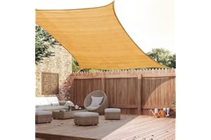 Petgrow Rechteckige Sonnensegel (mit festen Seilen) Hochwertiges Polyethylen hoher Dichte (HDPE) Sonnenschutz, atmungsaktiv, geeignet für Außenbereich, Terrasse, Balkon, Garten (3M×4M)