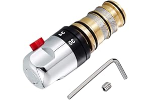 JETCLOUD Tropicaleu Recambio Válvula Mezclador de Cartucho para Grifo de Ducha Bañera Termostática Cromado