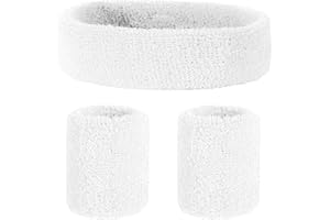ORMROMRA 3 Pcs Headband Wristband Set, Soft Stretchy Sweat Bands Sets,Wristbands Headbands for Running Exercise Gym Sports, Sweatbands Set for Athletic Men and Women