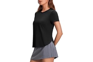 PINSPARK Sportshirt Damen Kurzarm Sport T-Shirt UPF 50+ Sonnenschutz Shirt Schnelltrocknend UV Shirt Laufshirt Seite Split Funktionsshirt Fitness Sport Oberteile
