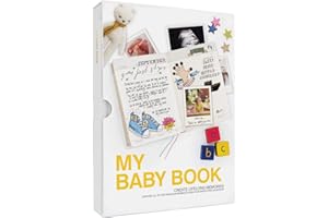 Suck UK Diario per bambini, diario e libro dei ricordi, regalo per baby shower o per la futura mamma, diario per la gravidanza e quaderno personalizzato, include album fotografici e pietre miliari
