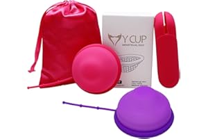 ANMAHE 2 Pcs Menstrual Disc, Reusable Period Disc,Menstrual Cups with Storage Bag,Feminine Care Hygiene Products Comfortable Leak Proof Easy to Clean Period Cup Menstrual Pad Tampons Alternatives for Women