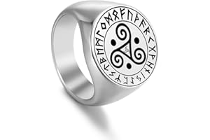 SIPURIS Bague triskel celtique pour homme et femme - Triskel celtique - Nœud spirale celtique - Bague chevalière en acier inoxydable - Cadeau de mariage