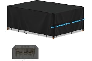 SIMPHAUS Bordsskydd Vattentät Tyg för Utomhus Trädgårdsmöbler, Vindtätt Anti-UV 420D Oxfordtyg Regnskydd 220 x 100 x 75 cm