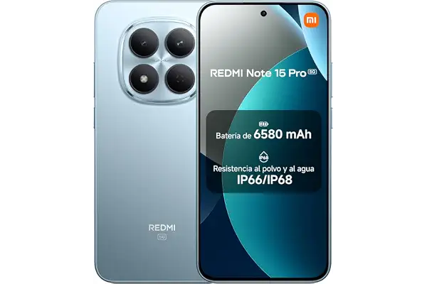 XIAOMI REDMI Note 15 Pro 5G - Smartphone de 12+512GB, Pantalla de 6,83" 1.5K AMOLED, MediaTek Dimensity 7400-Ultra, cámara de 200MP, 6580 mAh, Cargador no Incluido, Azul Glaciar (Versión ES)