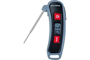 AcuRite 00665E Digital Instant Read Thermometer with Folding Probe, Multicolor