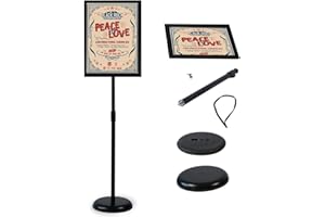 Newzealkids Soporte de pie para póster de pie con soporte para carteles, soporte para bodas, espectáculos, publicidad, etc, color negro A3