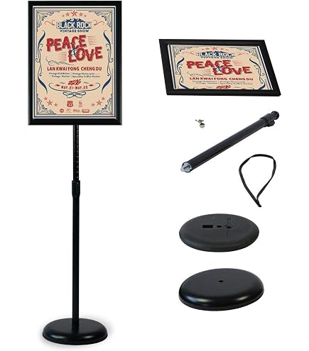DisplayLager - Supporto informativo in acciaio nero, regolabile in altezza, robusto. Per uso orizzontale/verticale (A4 DisplayLager - Supporto informativo in acciaio nero, regolabile in altezza, robusto. Per uso orizzontale/verticale (A4