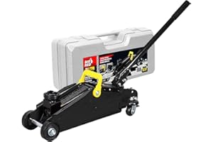 Big Red AT82012B Torin - Gato hidráulico de Servicio/Piso con Caja de Almacenamiento de Transporte de Molde de soplado, Capacidad de 2 toneladas (4 Libras), Color Negro