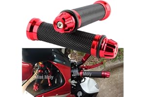 MISS MOLY Empuñadura de Manillar de Motocicleta de 7/8" 22mm, Antideslizante Caucho Empuñaduras de Moto Manillar